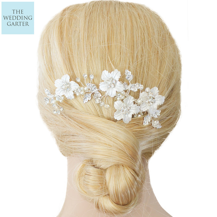 silver bridal headpiece