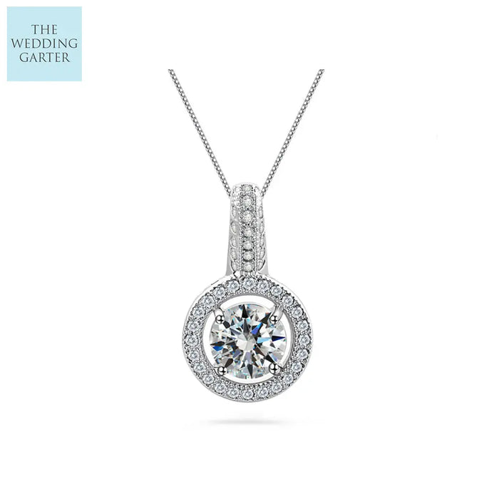 Luxury Cubic Zirconia 925 Sterling Silver Wedding Necklace - The Wedding Garter