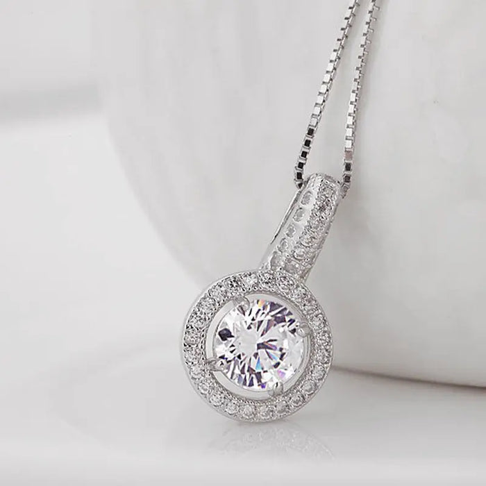 Luxury Cubic Zirconia 925 Sterling Silver Wedding Necklace - The Wedding Garter