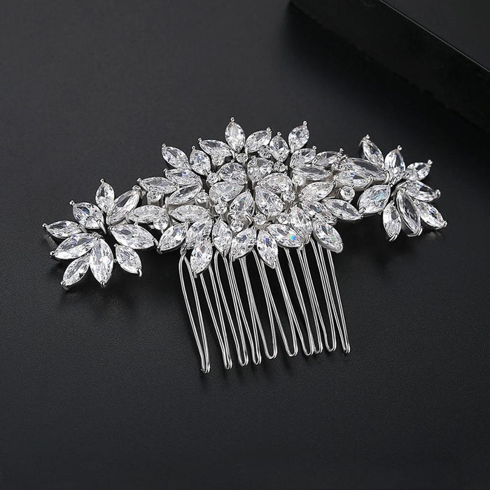 Luxury Cubic Zirconia Bridal Hair Comb - The Wedding Garter