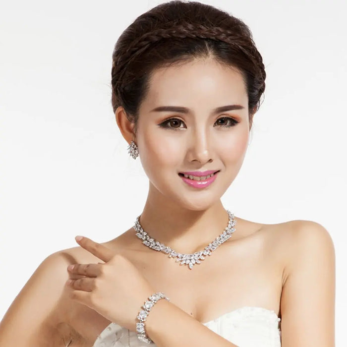 Luxury Designer CZ Diamond Silver Stud Earrings For Wedding - The Wedding Garter