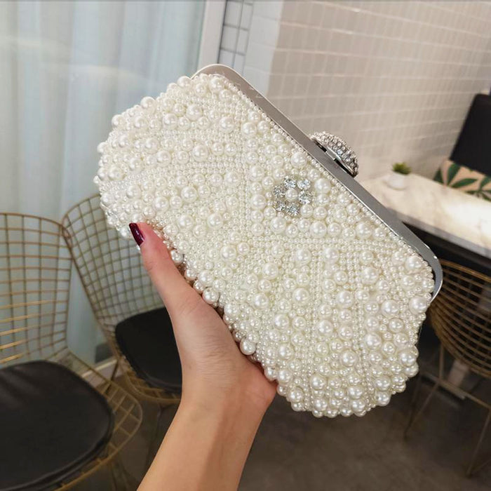 luxury pearl bridal clutch