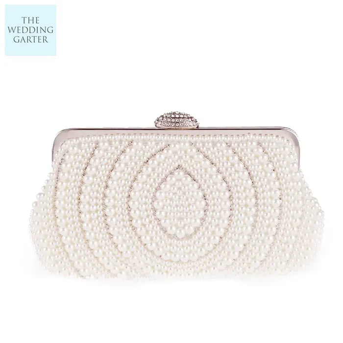 pearl bridal clutch
