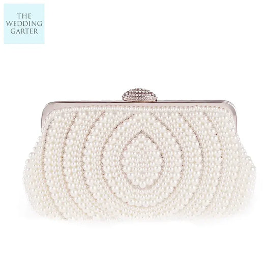 pearl bridal clutch