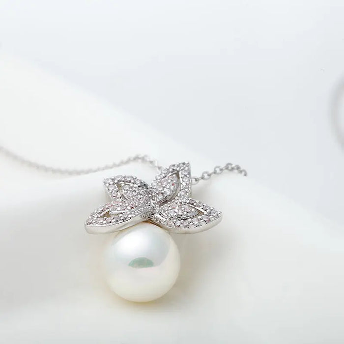 Luxury Pearl & Cubic Zirconia Wedding Necklace For Bridal Jewellery - The Wedding Garter