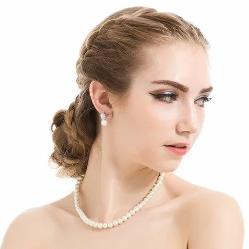 Luxury Pearl & CZ Diamond Stud Bridesmaid Earrings - The Wedding Garter