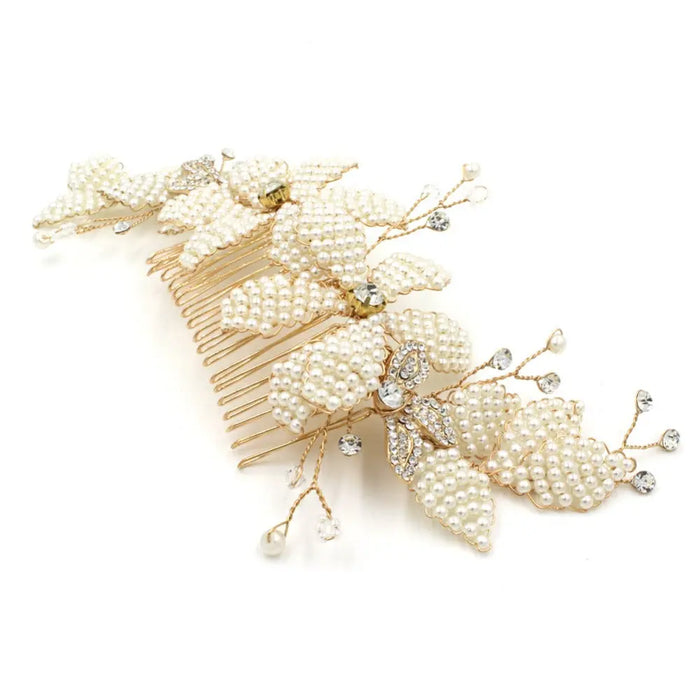 Luxury Pearl Encrusted Handmade Wedding Hair Comb For Brides - The Wedding Garter