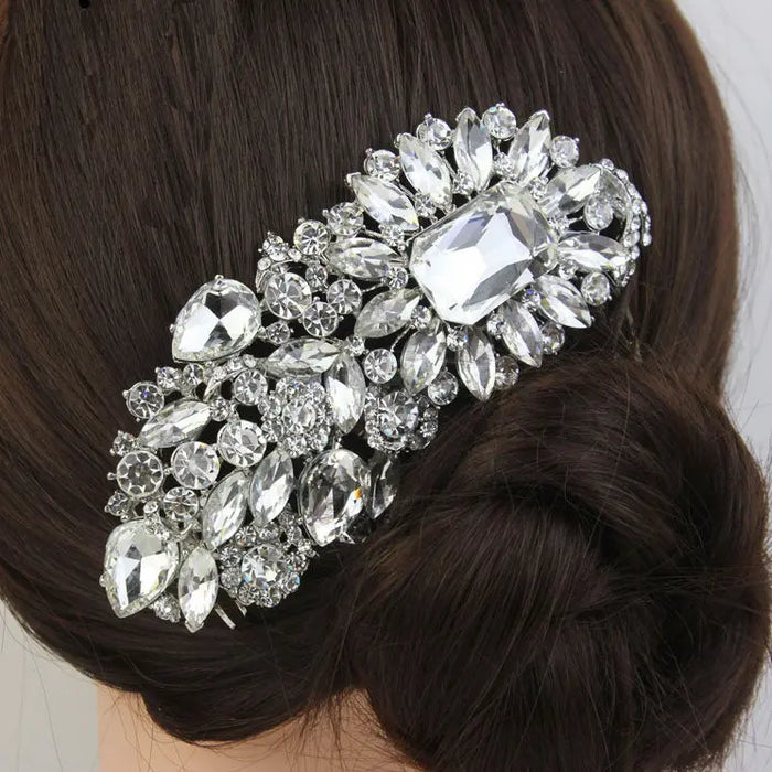 Luxury Rhinestone Wedding Headpiece Comb For Brides - The Wedding Garter