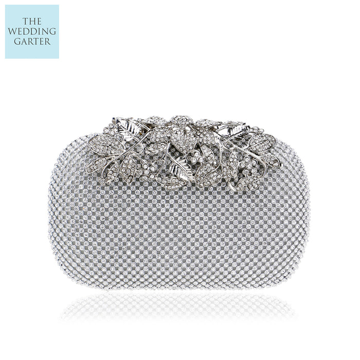 silver rhinestone evening bag
