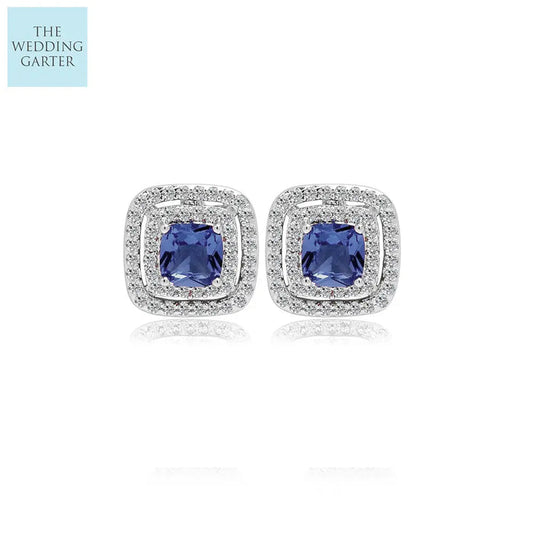blue sapphire wedding earrings