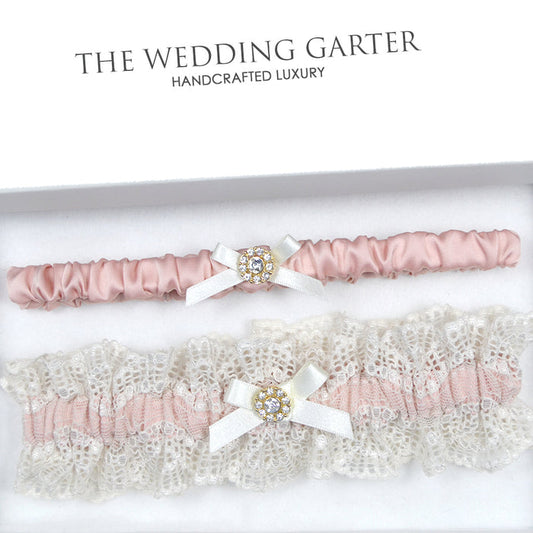 blush pink wedding garter