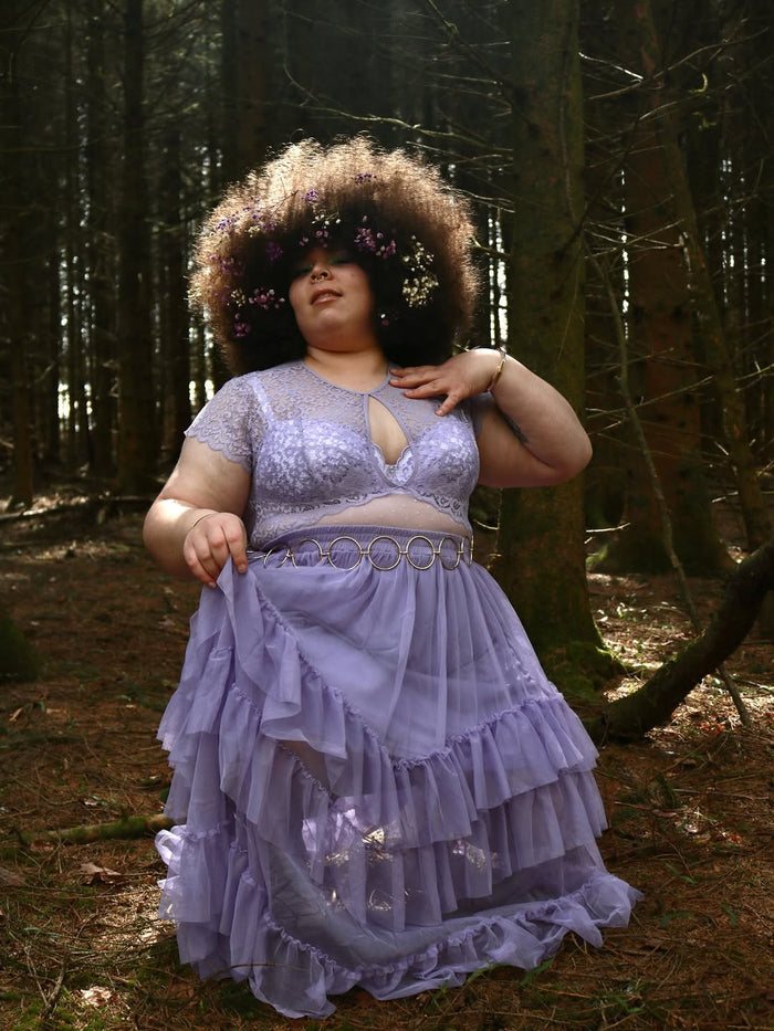 Maxi Mesh Skirt - Lavender Fields