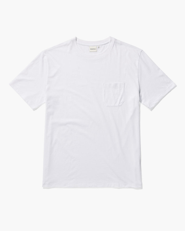 Mens Pima Pocket Tee - Pima Cotton Jersey - White