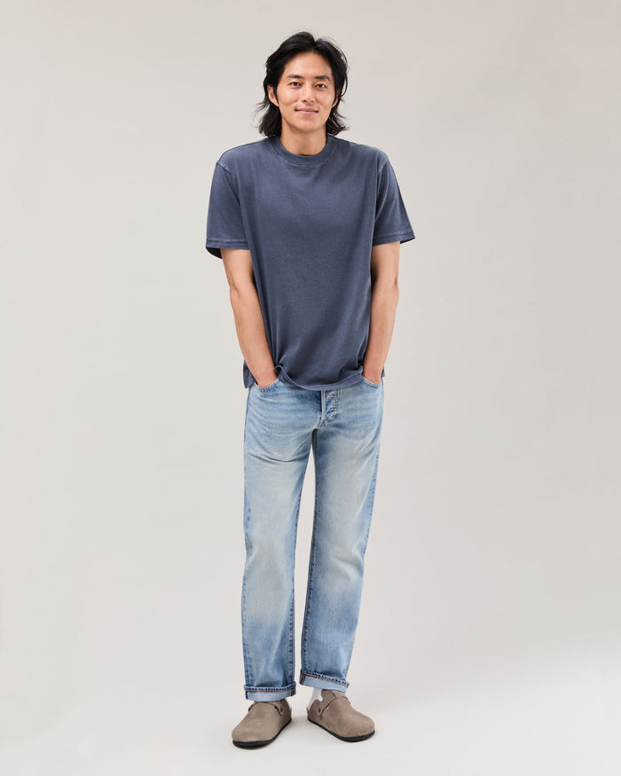 Men's Relaxed Tee in Vintage Overdyed Black (Black) | Richer Poorer