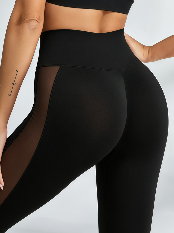 Mesh-Panel Black Workout Set