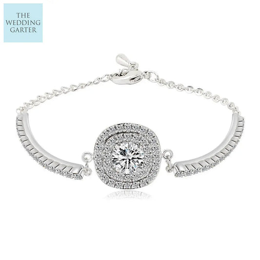parve cubic zirconia cup chain bracelet