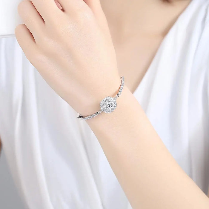 Micro Parve Cubic Zirconia Bracelet Rose Gold & Platinum Plated - The Wedding Garter