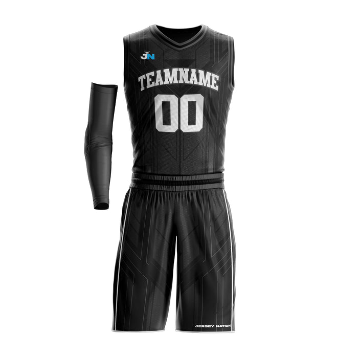 Midnight Black Custom Basketball Jersey and Shorts Team Uniform Set