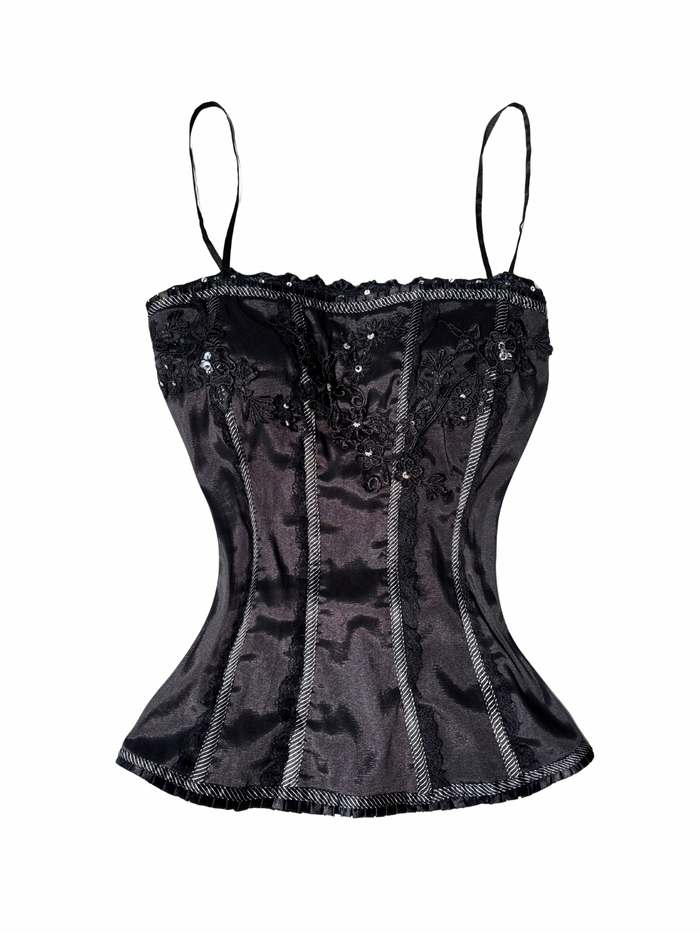 Midnight Bloom Corset Top