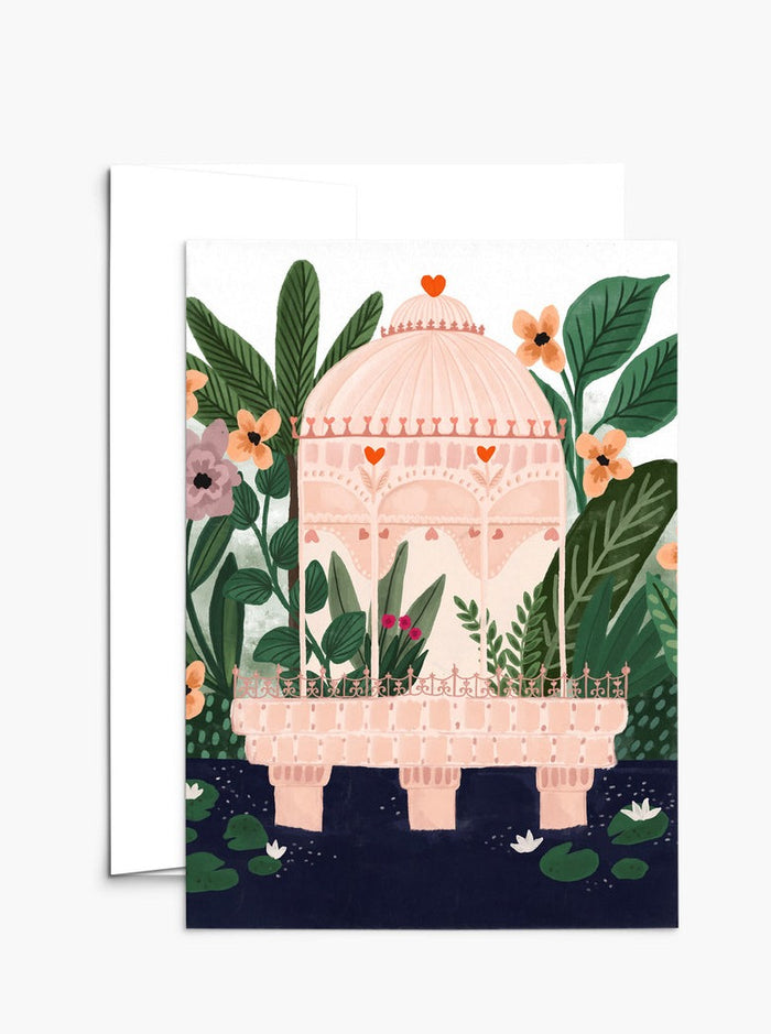 Carte de souhait Palais de l'amour Mimi & August, représentant un belvédère. Parfaite idée de cadeau pour femme.