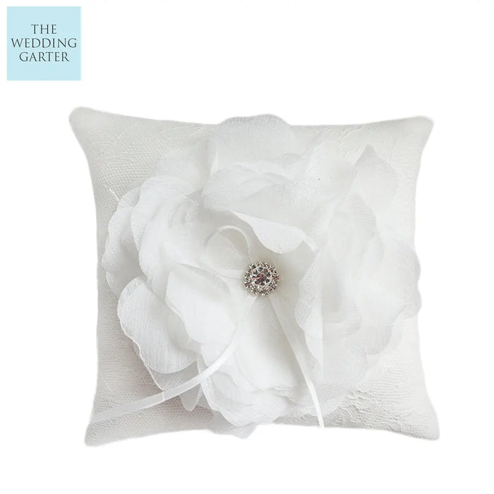 Ophelia Ring Pillow Floral Lace Rustic Ring Bearer Pillow - The Wedding Garter