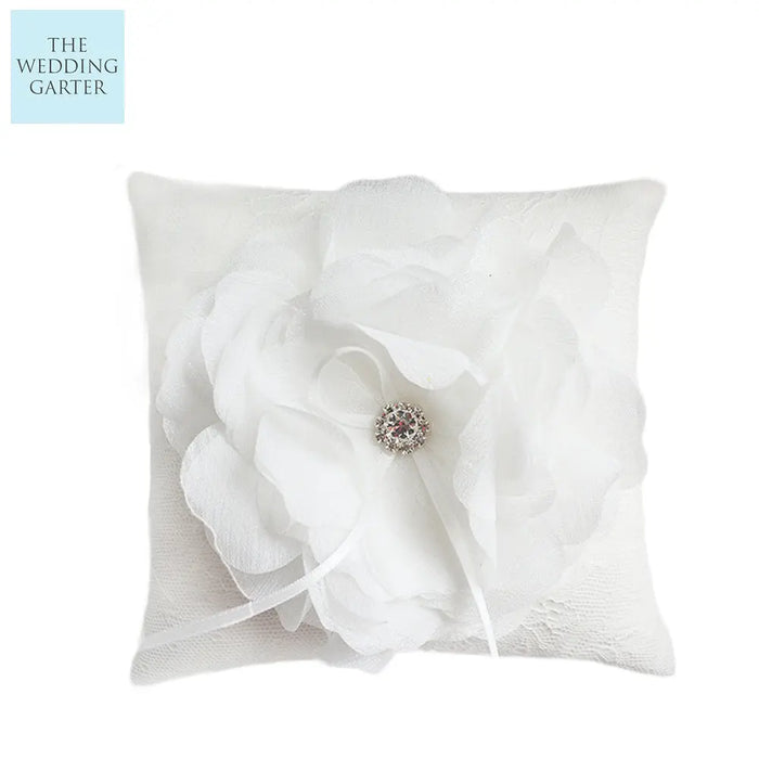 Ophelia Ring Pillow Floral Lace Rustic Ring Bearer Pillow - The Wedding Garter