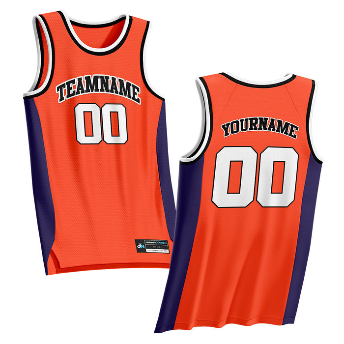 Orange White-Black Custom Basketball Jersey
