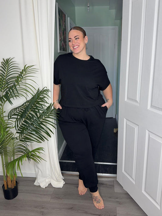 Organic Cotton Boxy Tee - Plain Black