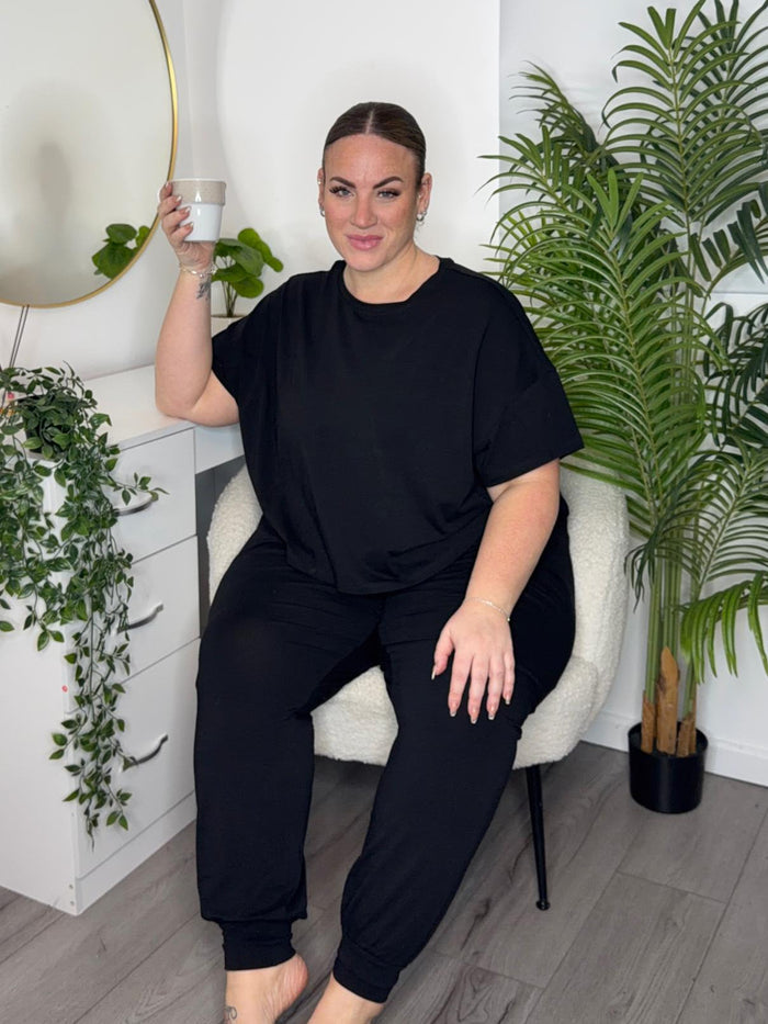 Organic Cotton Boxy Tee - Plain Black