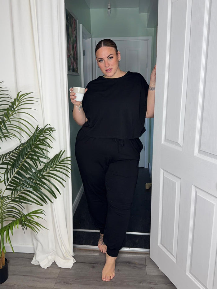Organic Cotton Boxy Tee - Plain Black