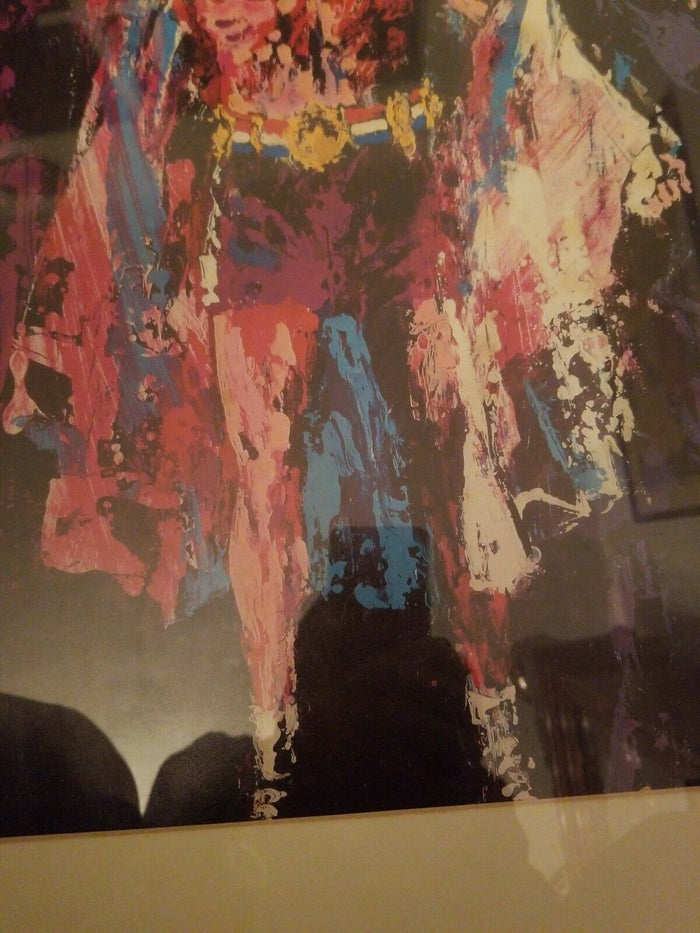 Original 1980's LeRoy Neiman Mike Tyson Lithograph Pencil Signed - Diamonds Sapphires Rubies Emeralds