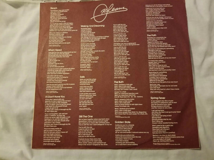 Orleans, Walking and Dreaming Vinyl Record Album,  Featuring "Still the One" - Diamonds Sapphires Rubies Emeralds