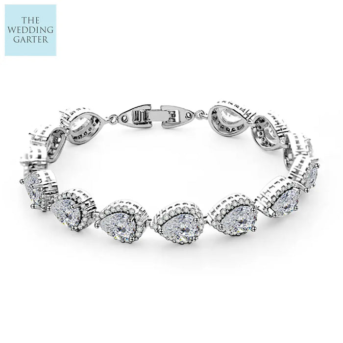 pear cut diamond tennis bracelet