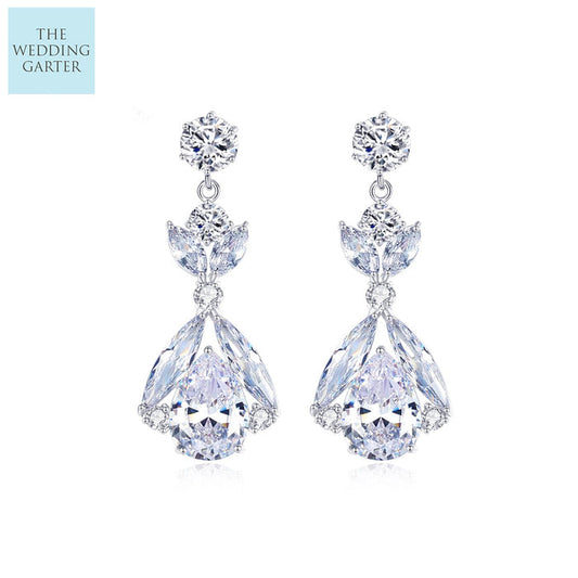 pear shape bridal earrings