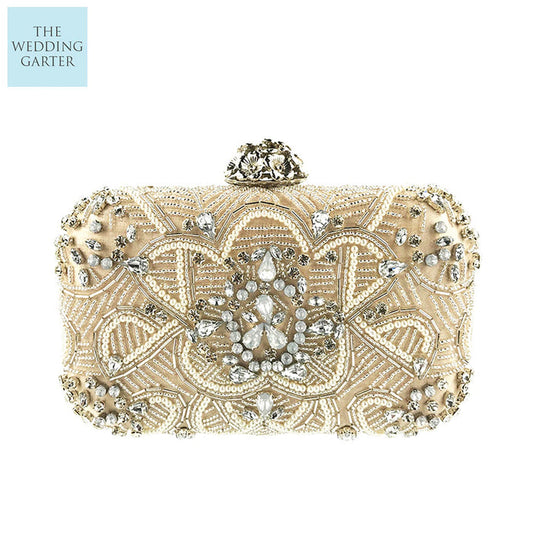 champagne bridal clutch