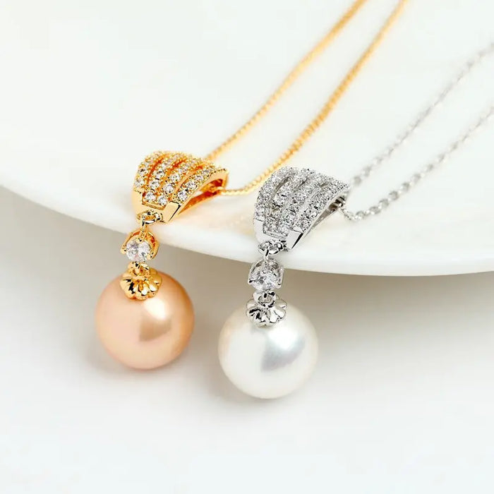Pearl & Cubic Zirconia Silver Bridal Jewellery Set For Wedding - The Wedding Garter