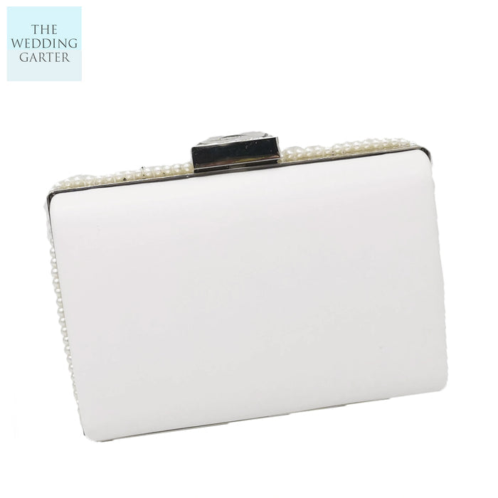 Pearl & Rhinestone Beaded Wedding Clutch - The Wedding Garter
