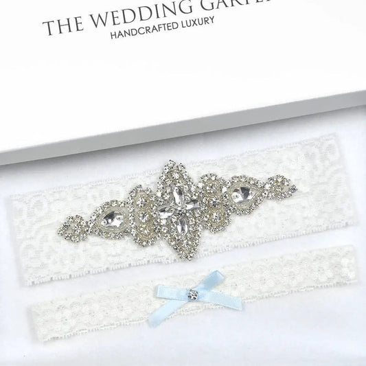 rhinestone wedding garter set