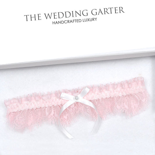 Pink Chantilly Lace Bridal Garter - The Wedding Garter
