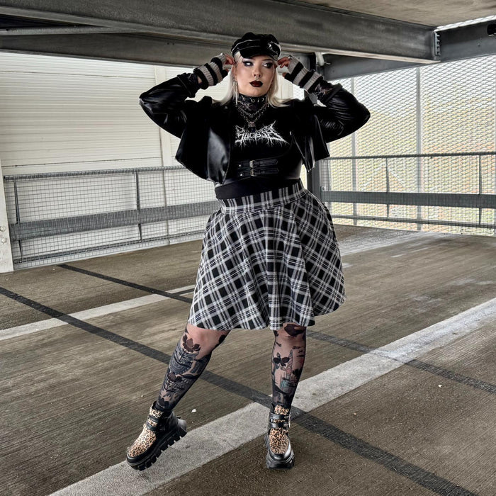 Plaid Flare Skirt - Cairn