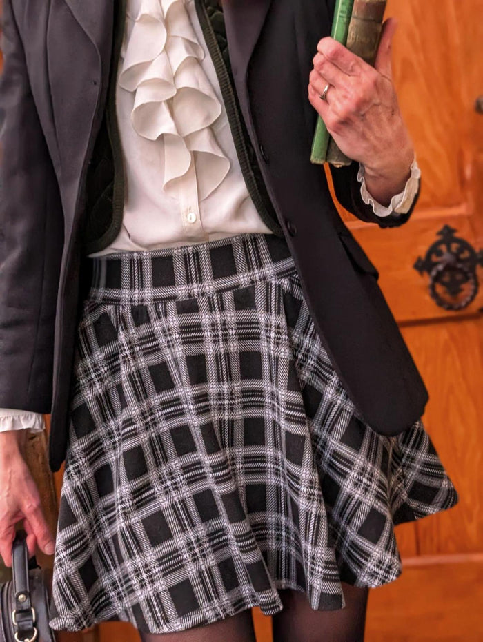 Plaid Mini-Flare Skirt - Cairn