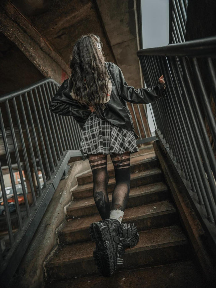 Plaid Mini-Flare Skirt - Cairn