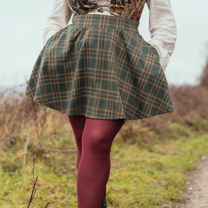 Plaid Mini-Flare Skirt - Glenfern