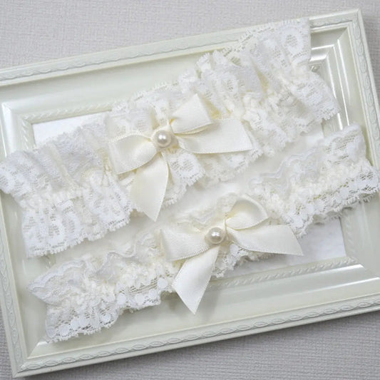 cream garter set