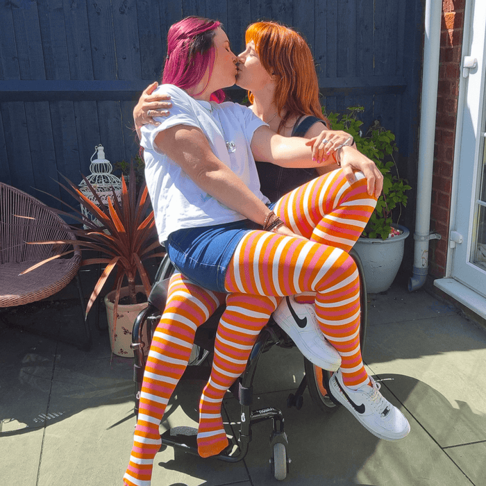 Pride Striped Tights - Ruby