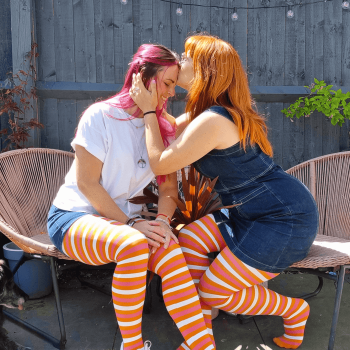 Pride Striped Tights - Ruby