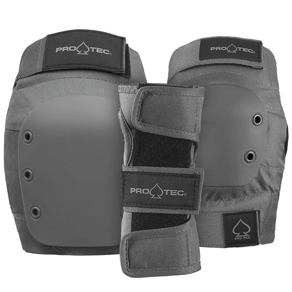 PRO-TEC - STREET ADULT 3 PK PAD SET GREY