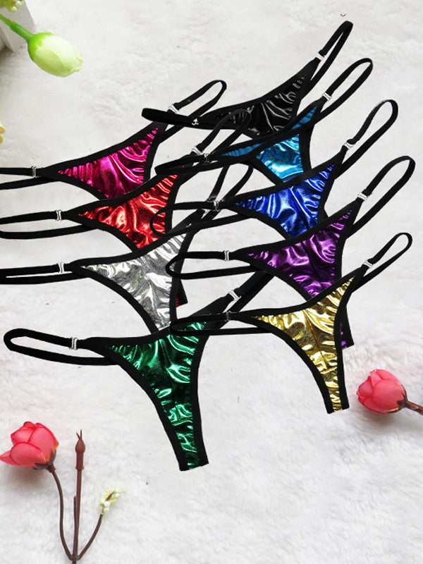 PU Glossy T-back Panties