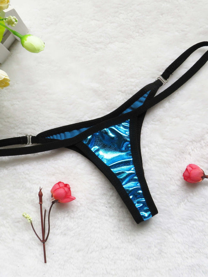 PU Glossy T-back Panties