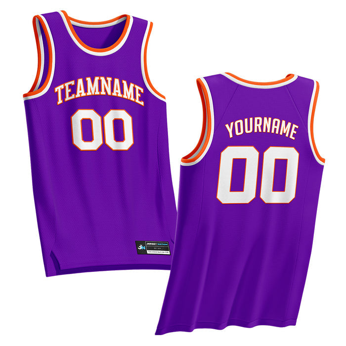 Purple-Orange Custom Basketball Jersey